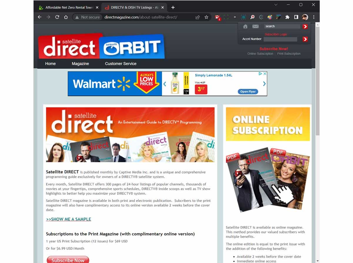 Old Satellite Direct Homepage